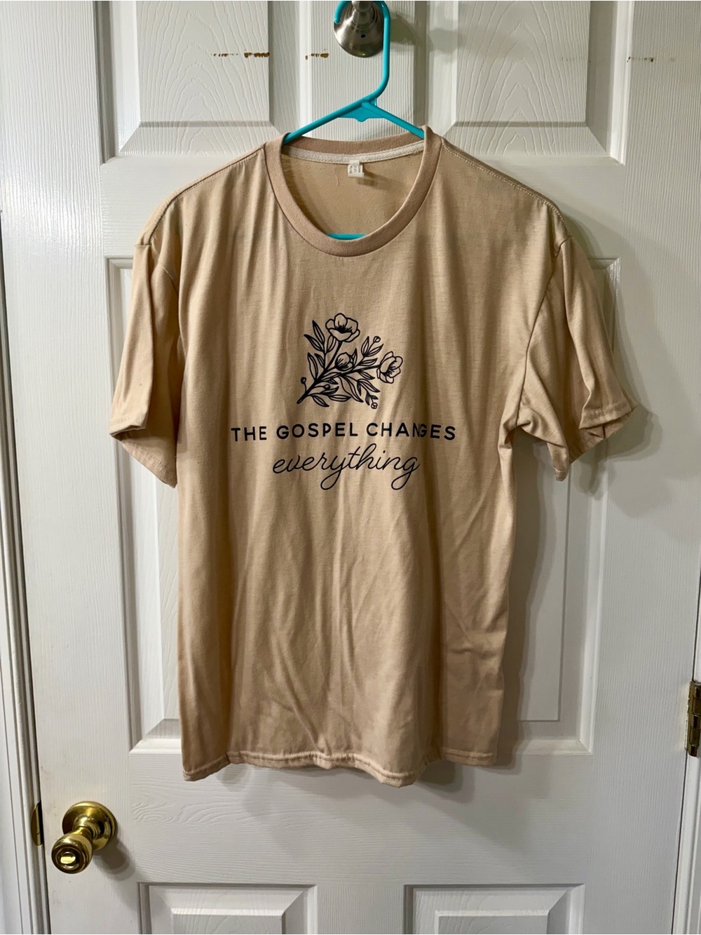 Beige Graphic Tee - The Gospel Changes Everything